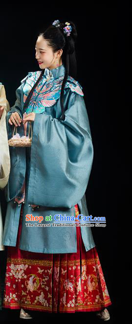 China Ancient Palace Lady Hanfu Dress Traditional Ming Dynasty Noble Female Brocade Clothing Full Set