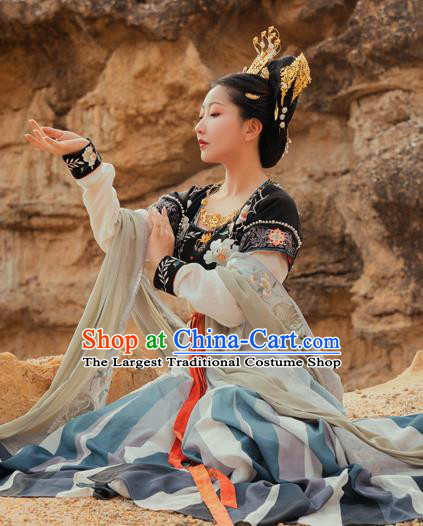 China Traditional Tang Dynasty Palace Lady Hanfu Dress Ancient Court Princess Historical Clothing Outfits