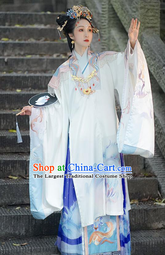 China Ancient Noble Countess Hanfu Dress Traditional Ming Dynasty Imperial Mistress Historical Clothing Full Set