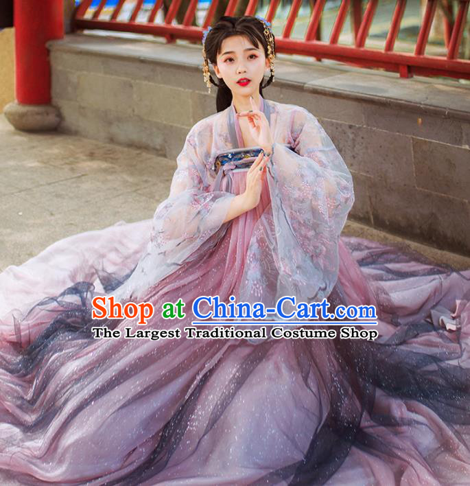 Traditional China Tang Dynasty Palace Lady Historical Clothing Ancient Goddess Classical Dance Hanfu Dress