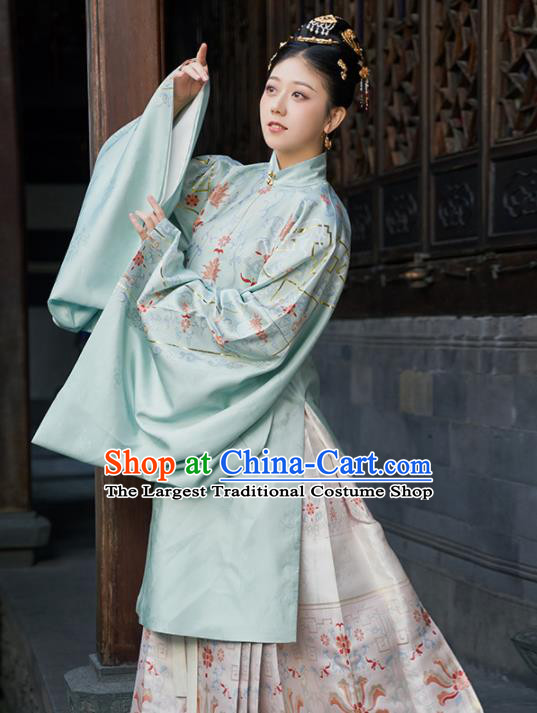 Chinese Ancient Imperial Concubine Long Blouse and Skirt Traditional Ming Dynasty Court Countess Costumes for Women