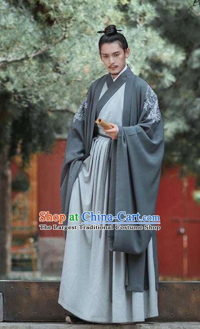 Chinese Ancient Ministry Councillor Embroidered Clothing Traditional Ming Dynasty Scholar Costumes for Men