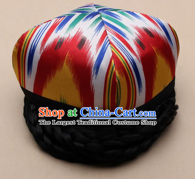 Handmade Chinese Traditional Uyghur Minority Dance Hat Ethnic Nationality Headwear for Women