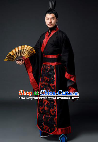 Traditional Chinese Han Dynasty Minister Clothing Ancient Drama Royal King Costume for Men