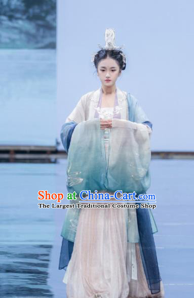 Traditional Chinese Ancient Palace Lady Embroidered Dress Song Dynasty Royal Princess Costumes for Women