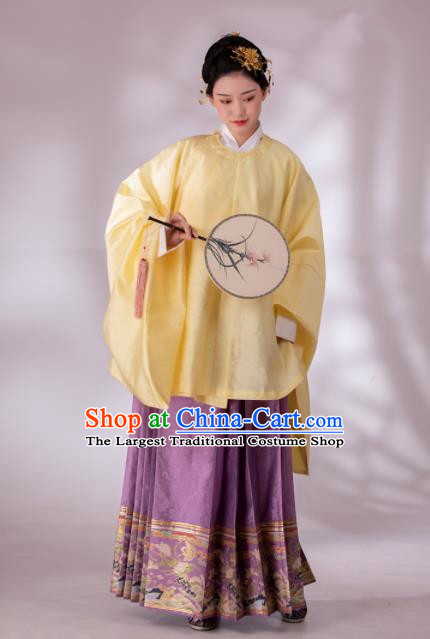 Traditional Chinese Ming Dynasty Patrician Dowager Blouse and Skirt Ancient Duchess Historical Costumes for Women