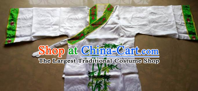 Chinese Traditional God Embroidered White Priest Frock Taoism Deity Costume