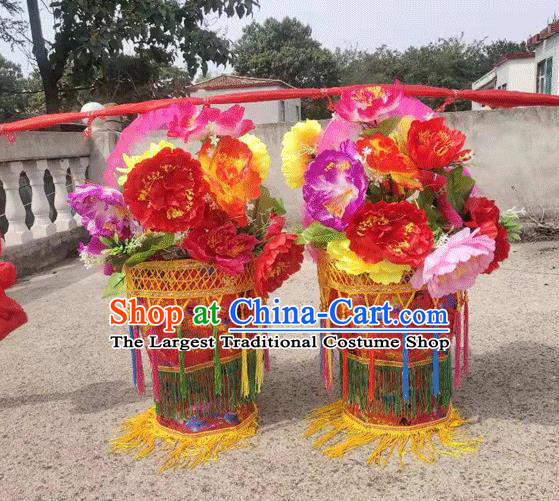 Chinese Traditional Opera Prop Lantern Festival Folk Dance Flower Baskets