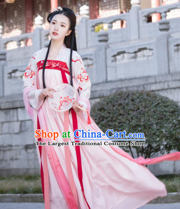 Chinese Traditional Tang Dynasty Palace Princess Hanfu Dress Ancient Court Lady Historical Costumes for Women