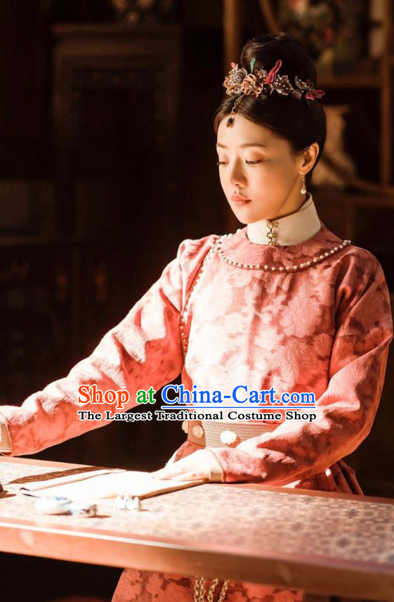 Chinese Ancient Court Maid Drama Empress of the Ming Dynasty Hu Shanxiang Replica Costumes and Headpiece Complete Set