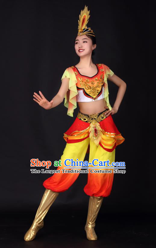 Chinese Traditional Xinjiang Uygur Dance Clothing China Uyghur Nationality Stage Performance Costume for Women