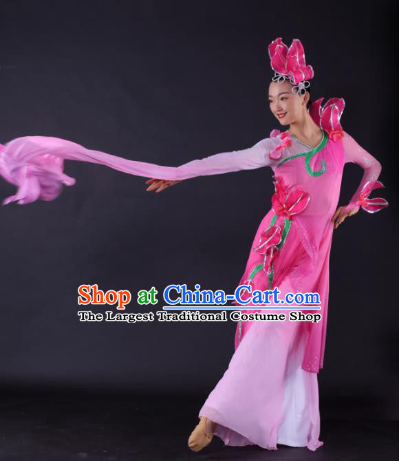 Chinese Classical Dance Water Sleeve Dance Pink Dress Traditional Stage Performance Costume for Women