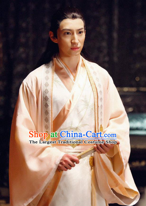 Chinese Ancient Swordsman Scholar Fu Haoxi Historical Drama Devastating Beauty Costume and Headpiece for Men