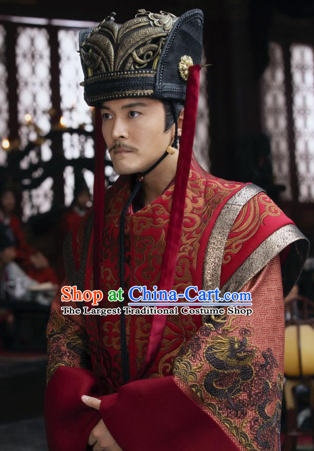 Chinese Ancient Imperial Guard Shen Zhong Drama Qing Yu Nian Joy of Life Replica Costume and Headpiece Complete Set