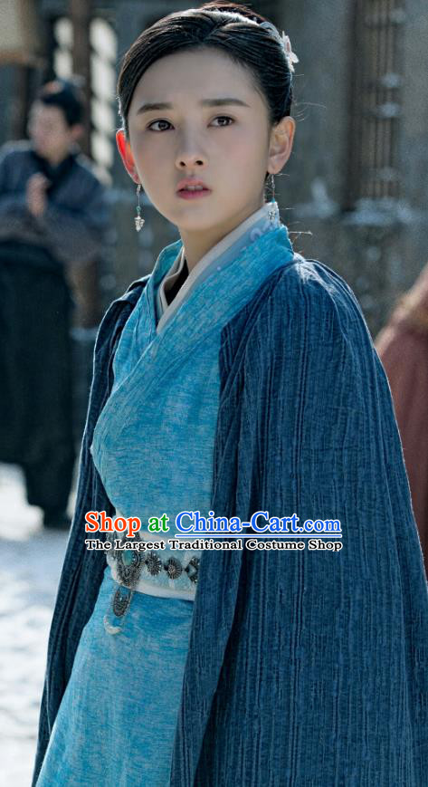 Chinese Drama Guardians of The Ancient Oath Swordswoman Baili Hongyi Costume and Headpiece for Women