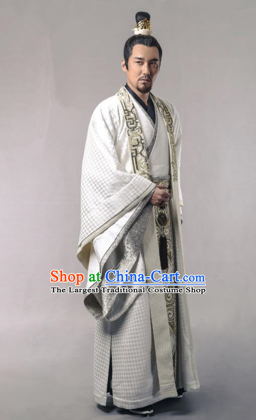 Swords of Legends Chinese Ancient Duke Yue Shaocheng Clothing Historical Drama Costume and Headwear for Men