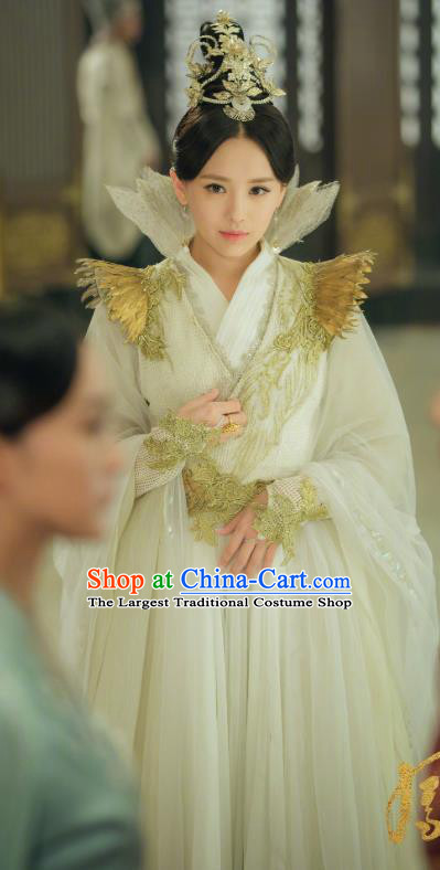 Chinese Ancient Imperial Concubine Ban Ling Er Hanfu Dress Historical Drama Legend of the Phoenix Costume and Headpiece for Women