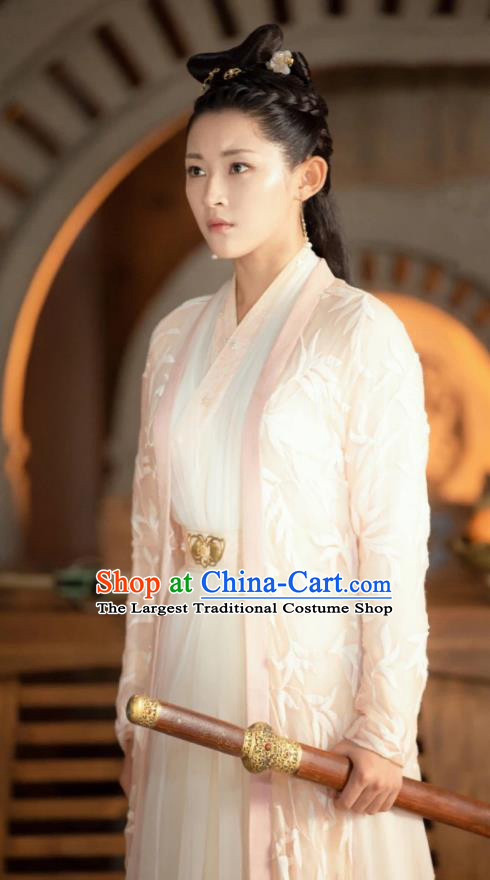 Chinese Drama Love Better Than Immortality Ancient Female Swordsman Feng Caicai Historical Costume and Headpiece for Women