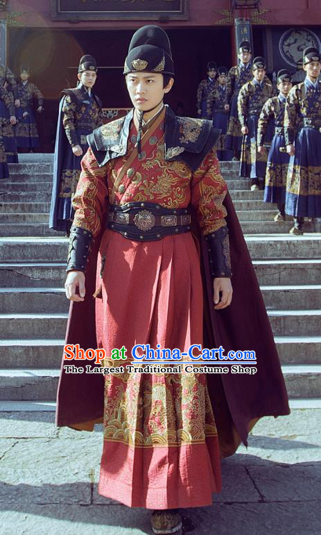 Under the Power Chinese Historical Drama Ancient Ming Dynasty Blade Lu Yi Allen Costume and Headwear for Men