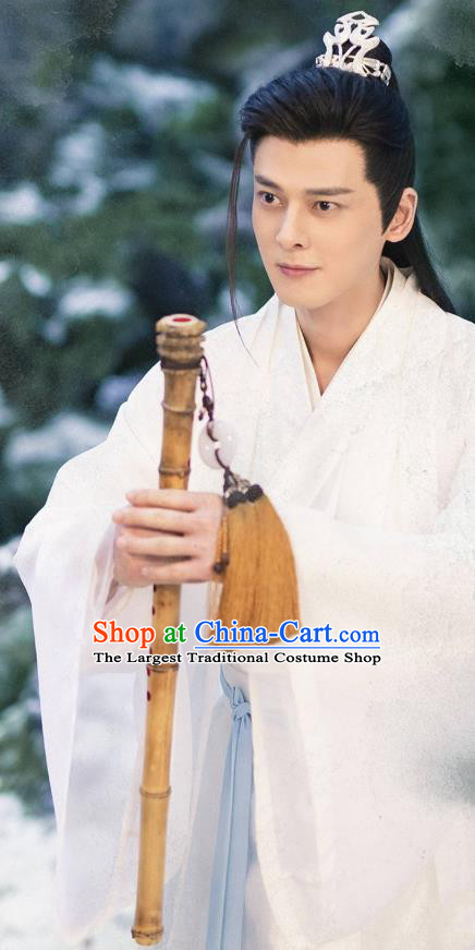 Chinese Ancient Dragon Prince Drama Sansheng Sanshi Pillow Eternal Love of Dream Su Moye Costume and Headpiece Complete Set