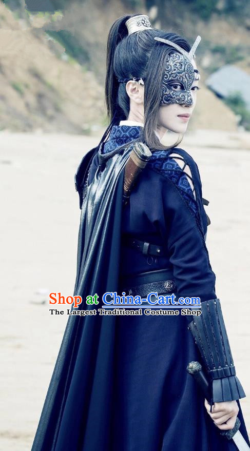 Chinese Ancient Han Dynasty Female Swordsman Mo Wu Dress Historical Drama Hero Dream Costume and Headpiece for Women