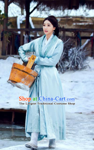 Chinese Ancient Hanfu Dress and Hair Accessories Historical Drama Love of Thousand Years Across Di Nv Costumes