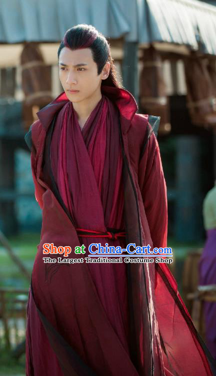 Chinese Ancient Lord Apparel Clothing and Jade Hairpin Drama Pingli Fox Yu Yan Costumes and Headwear