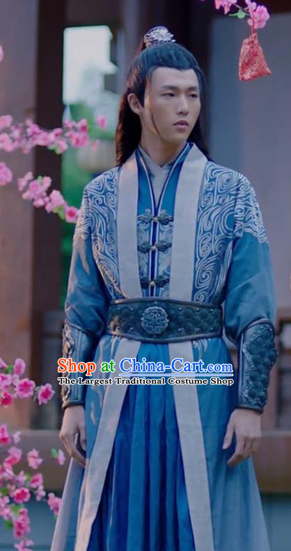 Chinese Ancient Knight Clothing and Headwear Drama Princess at Large Swordsman Nalan Baichuan Costumes for Men