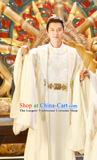 Chinese Ancient Merman Prince Hanfu Garment Costumes and Headwear Drama The Starry Night The Starry Sea Wu Julan Wedding Apparels