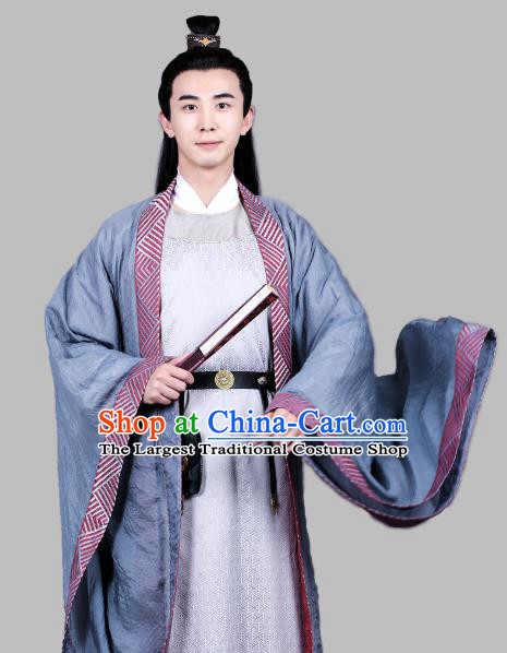 Chinese Ancient Song Dynasty Gifted Scholar Apparels Costumes and Hair Accessories Drama Kai Feng Qi Tan Official Bao Zheng Robe Garment