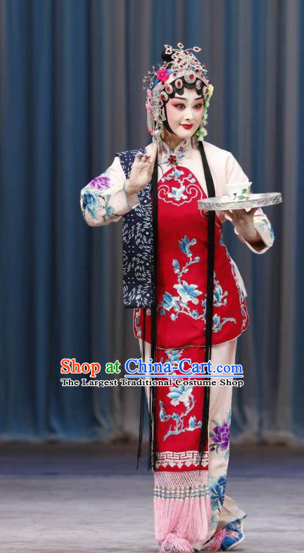 Chinese Traditional Peking Opera Young Female Apparel Garment the Wandering Dragon Toys with the Phoenix Xiao Dan Li Fengjie Costumes and Headwear