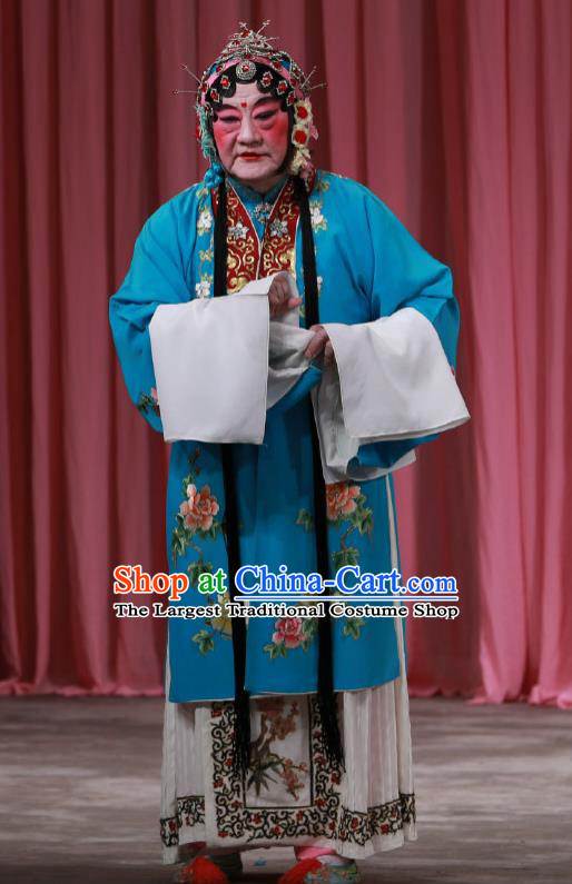 Traditional Chinese Peking Opera Female Dress Garment Return of the Phoenix Costumes Blue Apparels and Headwear