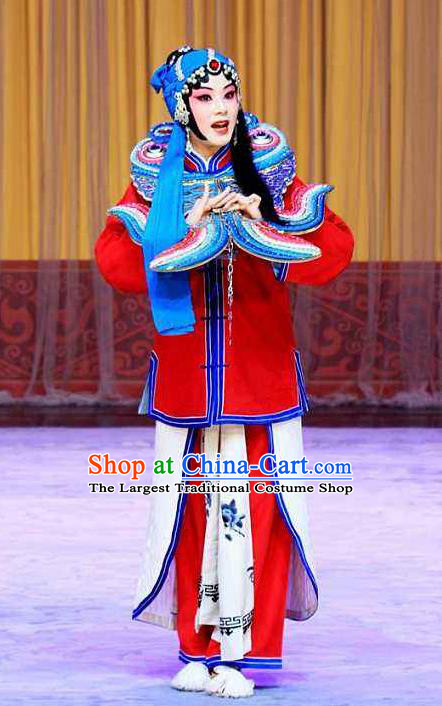 Traditional Chinese Peking Opera Susan Left Hongtong County Female Prisoner Costumes Apparel Young Lady Garment and Headwear