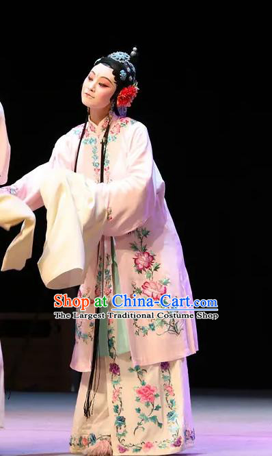 Chinese Kun Opera Rich Concubine Apparels Costumes The Fragrant Companion Peking Opera Hua Tan Garment Dress and Hair Accessories