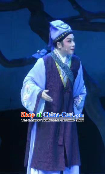 Chinese Yue Opera Xiaosheng Merchant Costumes and Headwear Shaoxing Opera Young Male Qian Youliang Apparels Garment