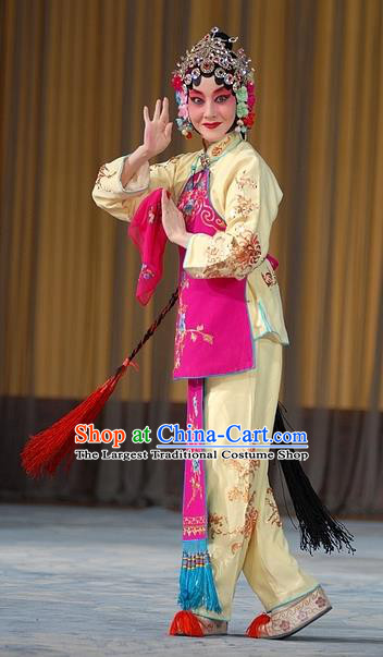 Chinese Peking Opera Young Lady Costumes and Headdress Pick Up the Jade Bracelet Yue Opera Hua Tan Sun Yujiao Dress Garment Apparels