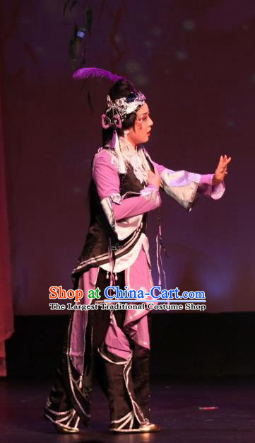 Intoxicating Night at the Barracks Chinese Shaoxing Opera Martial Female Dance Garment Costumes and Headwear Yue Opera Wudan Dress Apparels