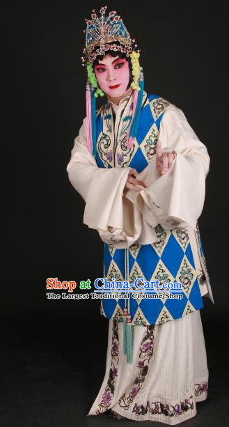 The Autumn River Chinese Beijing Opera Taoist Nun Costumes Peking Opera Garment Female Hua Tan Apparels and Headdress