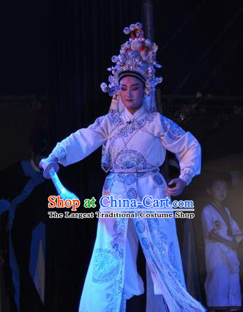 Tian Dao Zheng Yi Chinese Yue Opera Martial Man Costumes and Hat Shaoxing Opera Garment Takefu Wusheng Apparels