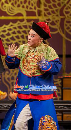 Chinese Yue Opera Court Eunuch Garment Costumes and Headwear Shaoxing Opera Lu Ding Ji Young Male Wei Xiaobao Official Apparels Vestment