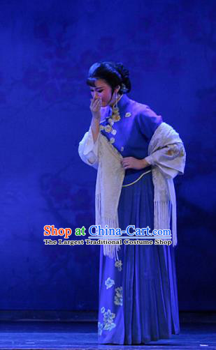 Chinese Shaoxing Opera Republic of China Lady Apparels Costumes and Headpieces The Family Yue Opera Young Mistress Dress Garment