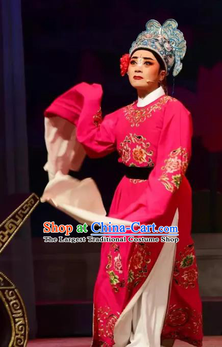 Yi Jian Zhong Qing Chinese Yue Opera Bully Yan Jun Garment and Headwear Shaoxing Opera Xiaosheng Young Male Apparels Costumes