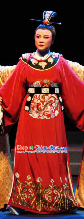 Chinese Yue Opera Scholar Zhang Lun Garment and Headwear Shaoxing Opera Young Male Costumes Xiaosheng Clothing