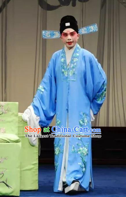 Bai Luo Shan Chinese Kun Opera Scholar Xu Jizu Apparels Garment Costumes and Headwear Kunqu Opera Xiaosheng Young Male Clothing