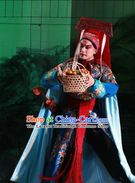 Rain on the Phoenix Tree Chinese Kun Opera Wusheng Garment Costumes and Headwear Kunqu Opera Imperial Bodyguard Apparels Clothing