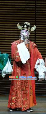 Chinese Kun Opera Magistrate Apparels Garment Costumes and Headwear the Legend of Washing the Silk Gauze Kunqu Opera Clown Role Clothing