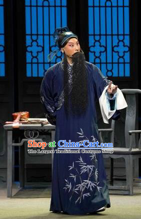 Chinese Kun Opera Middle Age Man Zhang Yetang Apparels Garment Costumes and Headwear the Legend of Washing the Silk Gauze Kunqu Opera Elderly Male Clothing