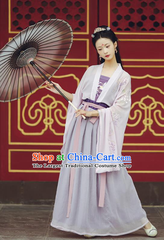 Chinese Ancient Young Lady Garment Historical Costumes Traditional Tang Dynasty Hanfu Dress