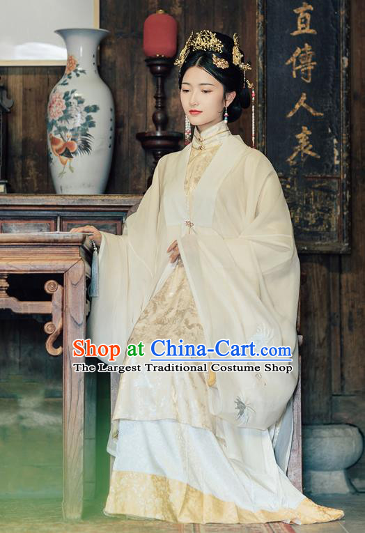 Chinese Ancient Ming Dynasty Princess Historical Costumes Traditional Royal Woman Noble Female Embroidered Hanfu Dress