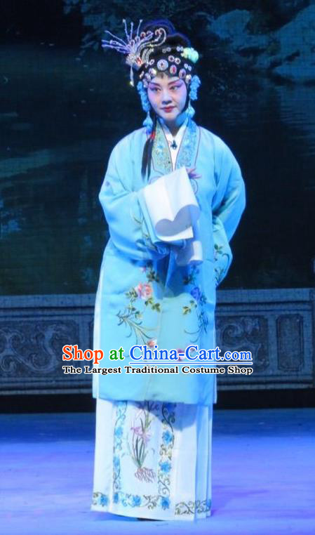 Chinese Ping Opera Xie Yaohuan Young Female Apparels Costumes and Headpieces Traditional Pingju Opera Diva Dress Garment